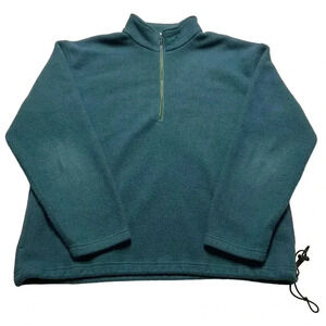 Vintage Dark Green/Blue Reebok Quarter Zip Fleece Men's XL